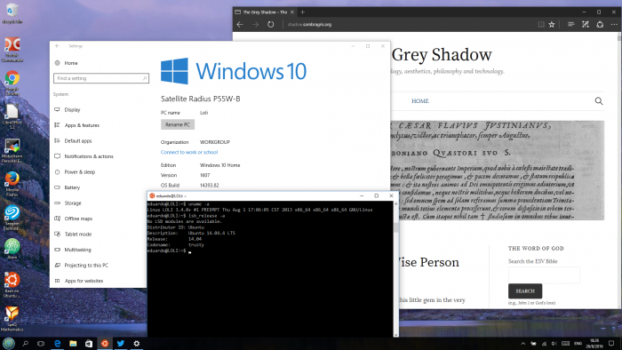 Screenshot of Windows 10 Anniversary Update